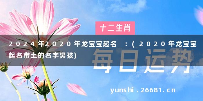2024年2020年龙宝宝起名 :(2020年龙宝宝起名带土的名字男孩)